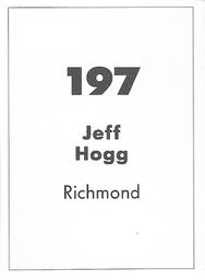 1990 Select AFL Stickers #197 Jeff Hogg Back